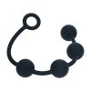 Round Silicone Anal Balls - L - 40mm - Black